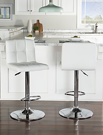 Powell Quilted Faux Leather Bar Stool, Powell Leather Bar Stools