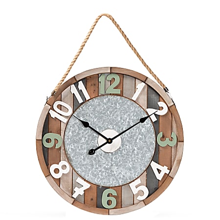 Baxton Studio Randolph Wall Clock, 23-1/2", Black/Antique Gold