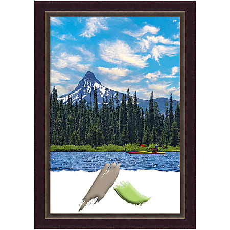 Amanti Art Wood Picture Frame, 24" x 34", Matted For 20" x 30", Signore Bronze