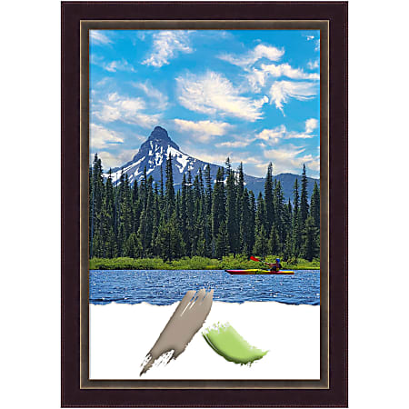 Amanti Art Wood Picture Frame, 24" x 34", Matted For 20" x 30", Signore Bronze