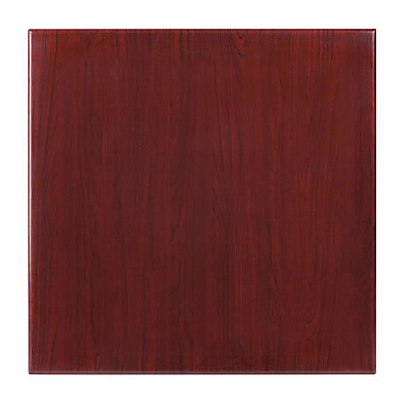 Flash Furniture Square High-Gloss Resin Table Top With Drop-Lip, 24", Mahogany