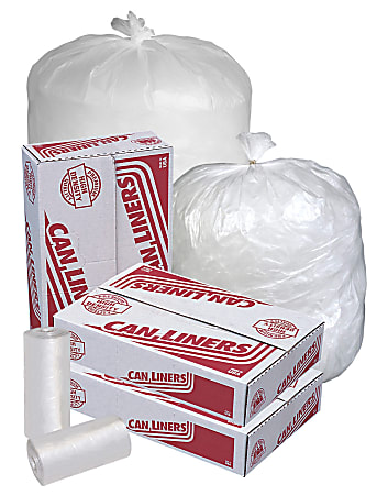 Pitt Plastics HD 14-micron Can Liners, 40 - 45 Gallons, 48" x 40", Natural, Pack Of 250 Liners
