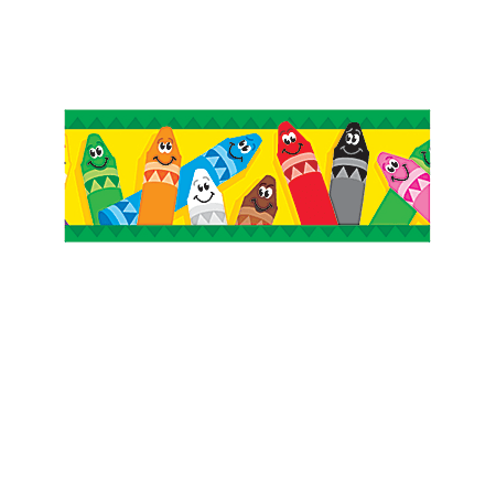 TREND Bolder Border® Borders, 2 3/4" x 35 3/4" Strips, Colorful Crayons, Pack Of 11