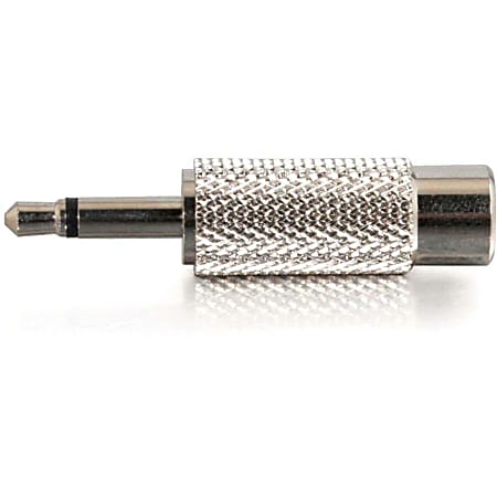 C2G 3.5mm Mono Male to RCA Female Audio Adapter - 1 x RCA Female - 1 x Mini-phone Audio Male - Metallic Silver - TAA Compliant