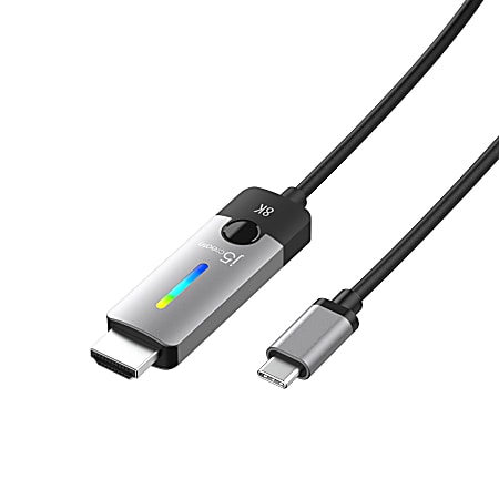 j5create USB-C to HDMI&trade; 2.1 8K Cable, Space Gray/Black, JCC157