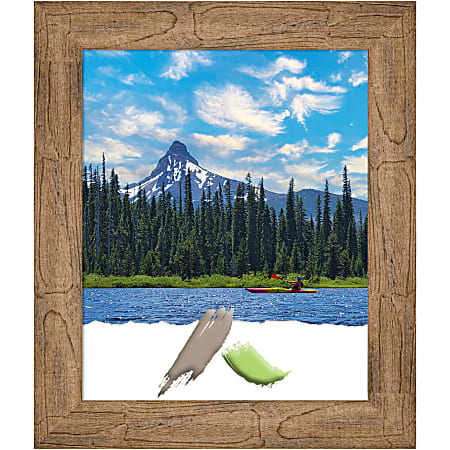 Amanti Art Owl Brown Wood Picture Frame, 24" x 28", Matted For 18" x 22"