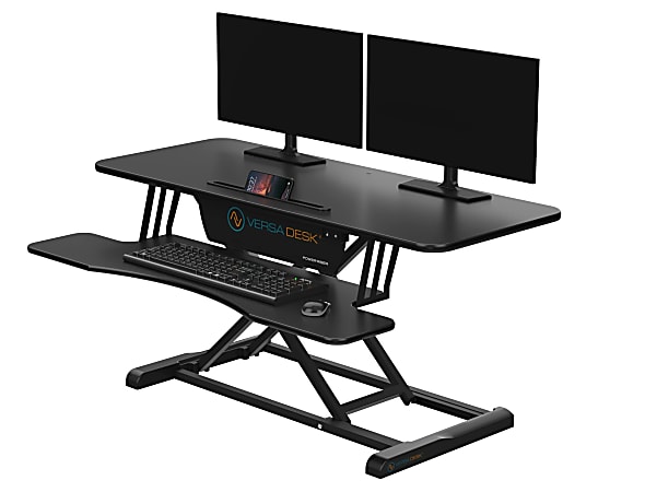 VersaDesk Power Riser  Sit-To-Stand Height-Adjustable Electric Desk Converter, 40"W x 24"D, Black