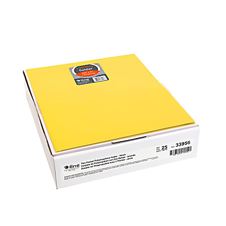 C-Line 2-Pocket Poly Portfolios, Letter Size, Yellow, Pack Of 25 Portfolios