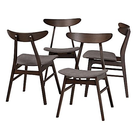 Baxton Studio 10467 Mid-Century Modern Dining Chairs, Dark Gray, Set Of 4 Chairs