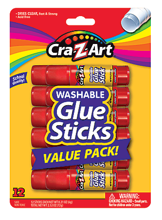 Office Depot® Brand Glue Sticks, 0.32 Oz, Clear, Pack Of 12 Glue