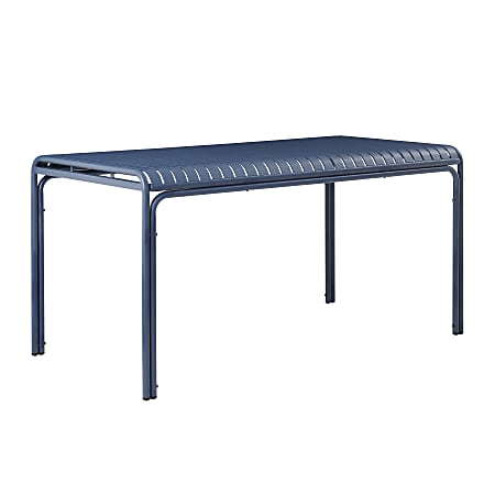 Eurostyle Otis Aluminum Outdoor Table, 30”H x 59”W x 31-1/2”D, Dark Blue