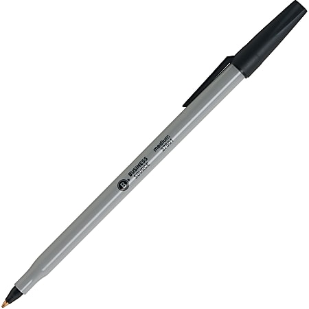 Business Source Bulk Pack Ballpoint Stick Pens - Medium Pen Point - Black - Tungsten Carbide Tip - 60 / Box Business Source Bulk Pack Ballpoint Stick Pens - Medium Pen Point - Black - Tungsten Carbide Tip - 60 / Box