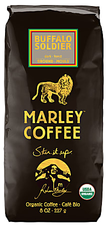 Marley Coffee Buffalo Soldier Dark Roast Organic Ground Coffee, 8 Oz.