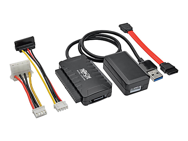 Tripp Lite USB 3.0 SuperSpeed to SATA/IDE Adapter 2.5/3.5/5.25" Hard Drives - Storage controller - 2.5", 3.5" - SATA 6Gb/s - USB 3.0 - black - for P/N: U360-004-R, U360-412