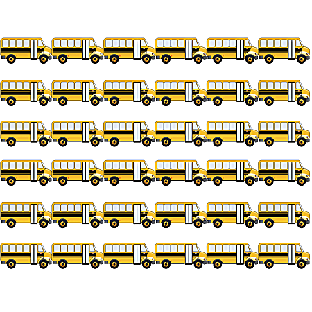 Hygloss® Borders, Die-Cut, School Bus, 36’ Per Pack, Set Of 6 Packs
