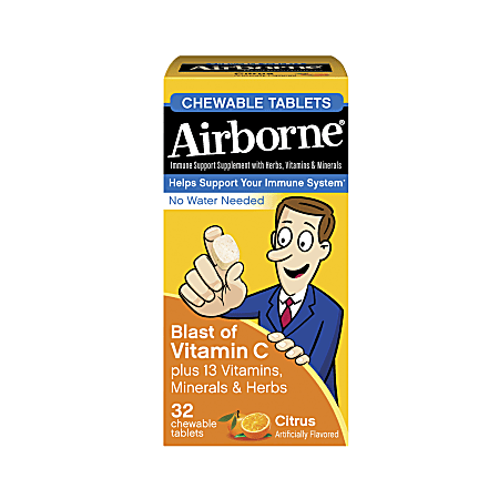 Airborne® Chewable Tablets, Citrus, Pack Of 32