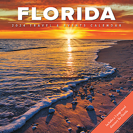 2024 Willow Creek Press Scenic Monthly Wall Calendar, 12" x 12", Florida, January to December