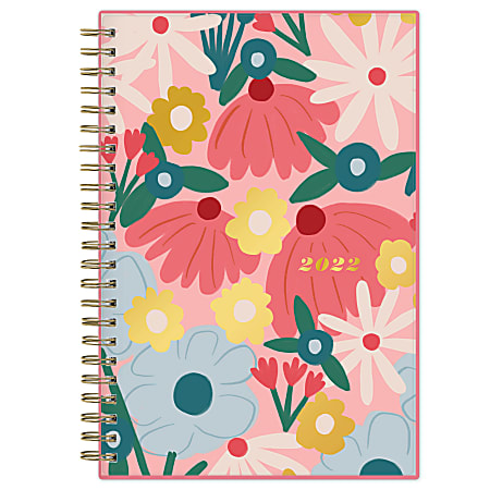 Blue Sky™ Brit + Co Frosted Weekly/Monthly Planner, 5" x 8", Bouquet, January To December 2022, 136012