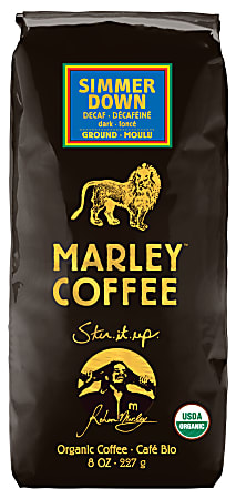 Marley Coffee Simmer Down Swiss Water® Decaf Organic Ground Coffee, 8 Oz.