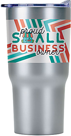 Custom Full-Color Conquest Tumbler, 20 Oz, Silver