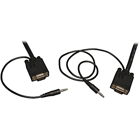 Eaton Tripp Lite Series VGA High-Resolution RGB Coaxial Cable with Audio (HD15 and 3.5mm M/M), 15 ft. (4.57 m) - P504015
