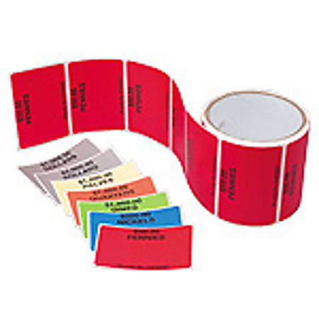 MMF Industries Permanent Disposable Self-Sealing Coin Bag Identification Labels For Nickels, Blue, Pack Of 100