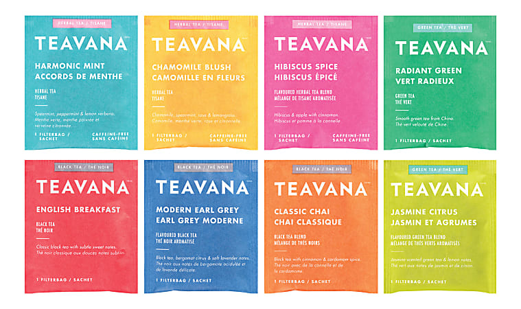Teavana Assorted Tea Collection, 24 Tea Bags Per Box, Carton Of 16 Boxes