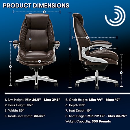 Serta iComfort i6000 Ergonomic Bonded Leather High Back Executive
