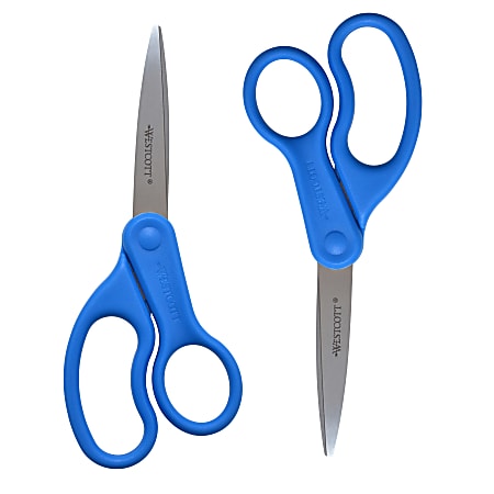 Westcott® Preferred All-Purpose Scissors, 8", Straight, Blue, 2-Pack
