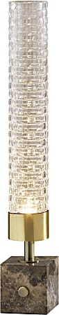 Adesso® Harriet LED Table Lamp, 19"H, Clear Shade/Brown Marble Base