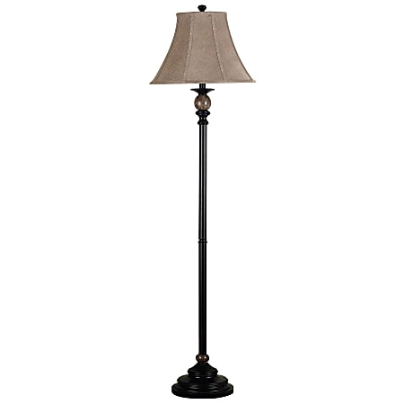 Kenroy 62" Floor Lamp, Oil-Rubbed Bronze Finish With Marble Accent