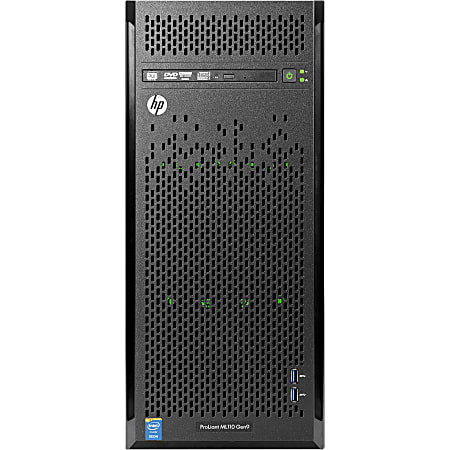 HP ProLiant ML110 G9 4.5U Tower Server - 1 x Intel Xeon E5-1620 v3 Quad-core (4 Core) 3.50 GHz - 8 GB Installed DDR4 SDRAM - 1 TB (1 x 1 TB) HDD - Serial ATA/600 Controller - 0, 1, 5, 10 RAID Levels - 1 x 550 W