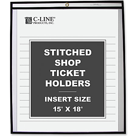C-Line Shop Ticket Holders, Stitched - Both Sides Clear, 15 x 18, 25/BX, 46158