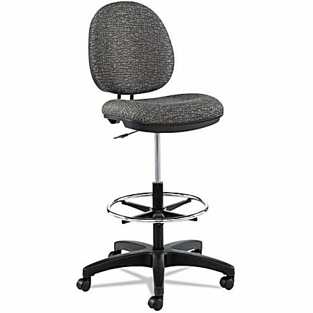 Alera Interval Task Stool - Gray Seat Color - Acrylic Seat Material - Gray Back Color - Plastic Frame Material - 5-star Base - Plastic - 1 Piece