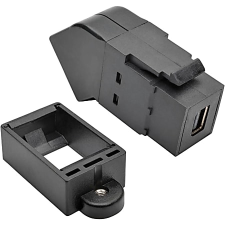 Eaton Tripp Lite Series Mini DisplayPort to DisplayPort All-in-One Keystone/Panel Mount Angled Adapter (F/F), Black - P169000KPABK