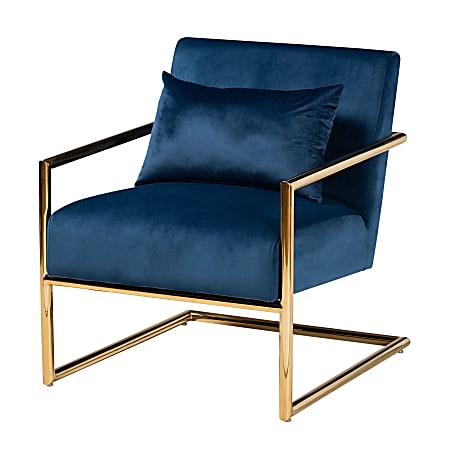 Baxton Studio 9926 Lounge Chair, Navy Blue