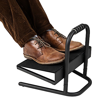 Mind Reader Harmony Collection Height Adjustable Ergonomic Footrest, 14-1/2"H x 14-1/4"W x 15"D, Black