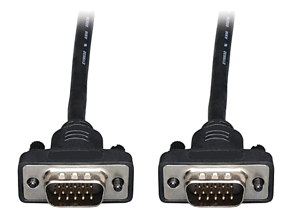 Eaton Tripp Lite Series Low-Profile VGA High-Resolution RGB Coaxial Cable (HD15 M/M), 3 ft. (0.91 m) - P502003SM