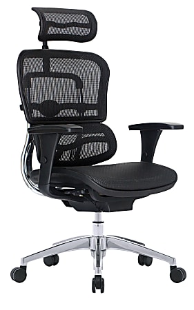 WorkPro® 12000 Series Ergonomic Mesh High-Back Executive Chair, Black/Chrome, BIFMA Compliant