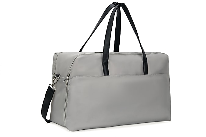 TJ Riley Nylon Duffel And Tech Pack Set, 12-1/2”W x 9”W x 21”D, Light Gray, Set Of 2 Bags