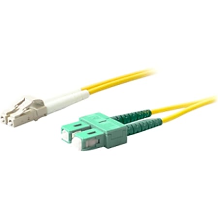 AddOn 15m ASC (Male) to LC (Male) Yellow OS1 Duplex Fiber OFNR (Riser-Rated) Patch Cable