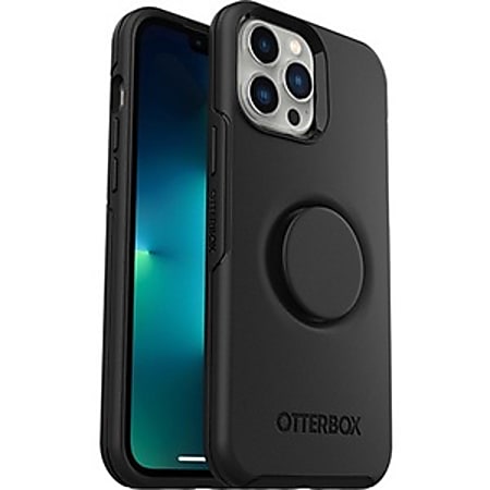 OtterBox iPhone 13 Pro Max/12 Pro Max Otter + Pop Symmetry Series Antimicrobial Case - For Apple iPhone 13 Pro Max, iPhone 12 Pro Max Smartphone - Black - Bacterial Resistant, Bump Resistant, Drop Resistant