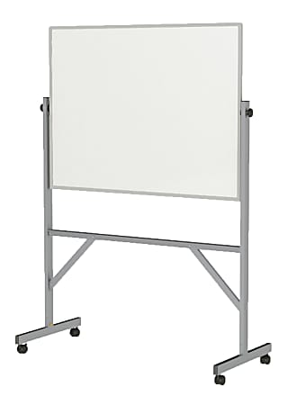 Ghent Reversible Magnetic Dry-Erase Whiteboard, 36" x 48", Aluminum Frame With Silver Finish