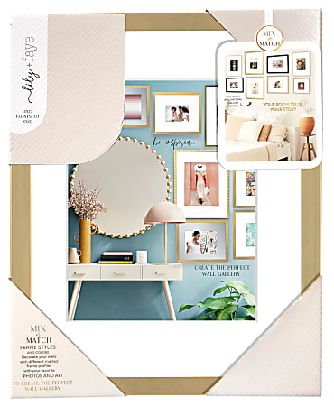 Lily + Faye Lily+Faye Wall Hanging Photo Frame, 11 x 14 , Matted To 8 x 10 , Gold