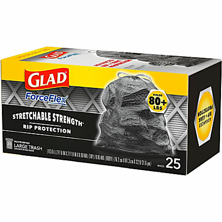 Glad ForceFlexPlus Drawstring Large Trash Bags