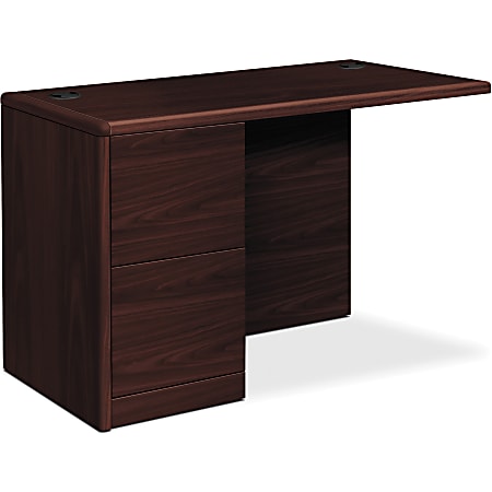 HON 10700 Series Left Return - 42" x 24" x 29.5" - 2 x File Drawer(s) - Waterfall Edge - Finish: High Pressure Laminate (HPL) Surface, Mahogany Surface