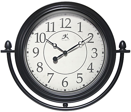 Infinity Instruments Finial Wall Clock, 17"H x 20"W x 2"D, Black