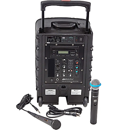 AmpliVox SW800: Titan Wireless Portable PA System - 100 W Amplifier - Cable, Wireless Microphone - Built-in Amplifier - Bluetooth - 2 Audio Line In - USB Port - Battery Rechargeable - 10 Hour