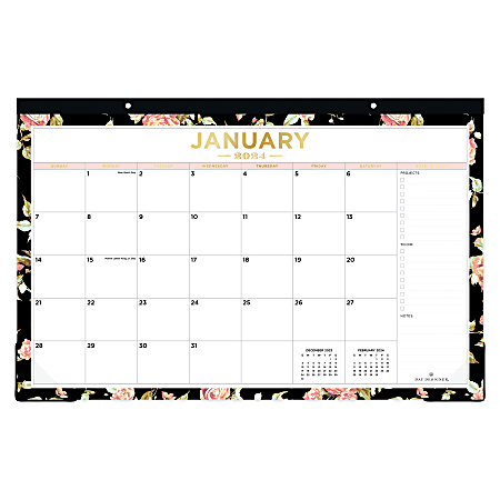 2024 Day Designer Rosette Monthly Desk Pad Planning