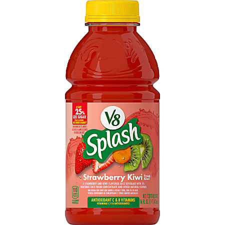 V8 Splash, Strawberry Kiwi, 16 Oz, Case Of 12 Bottles